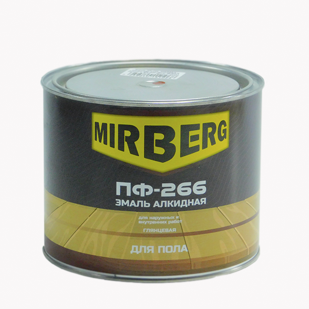 Эмаль ПФ-266 д/пола красно-коричневая 1,9кг MIRBERG (1/6/300шт)